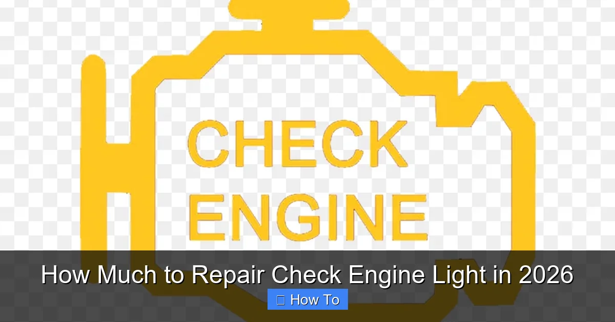 How Much to Repair Check Engine Light in 2026