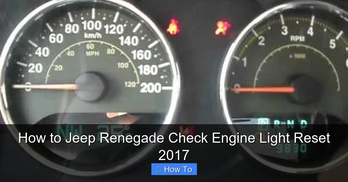How to Jeep Renegade Check Engine Light Reset 2017