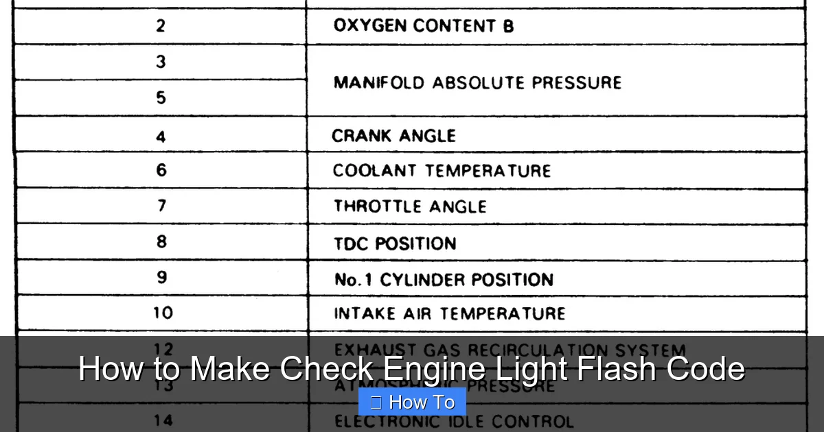 How to Make Check Engine Light Flash Code