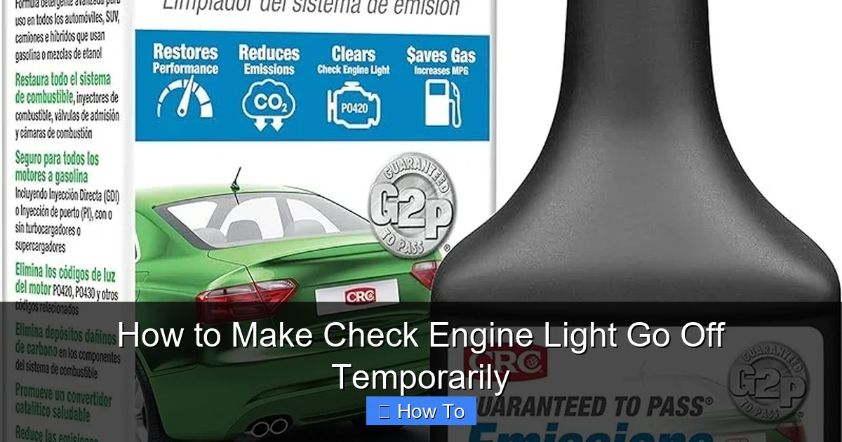 How to Make Check Engine Light Go Off Temporarily