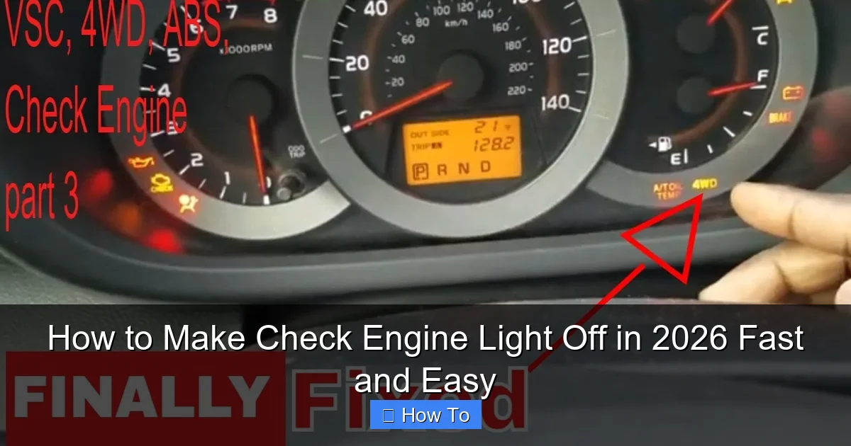 How to Make Check Engine Light Off in 2026 Fast and Easy