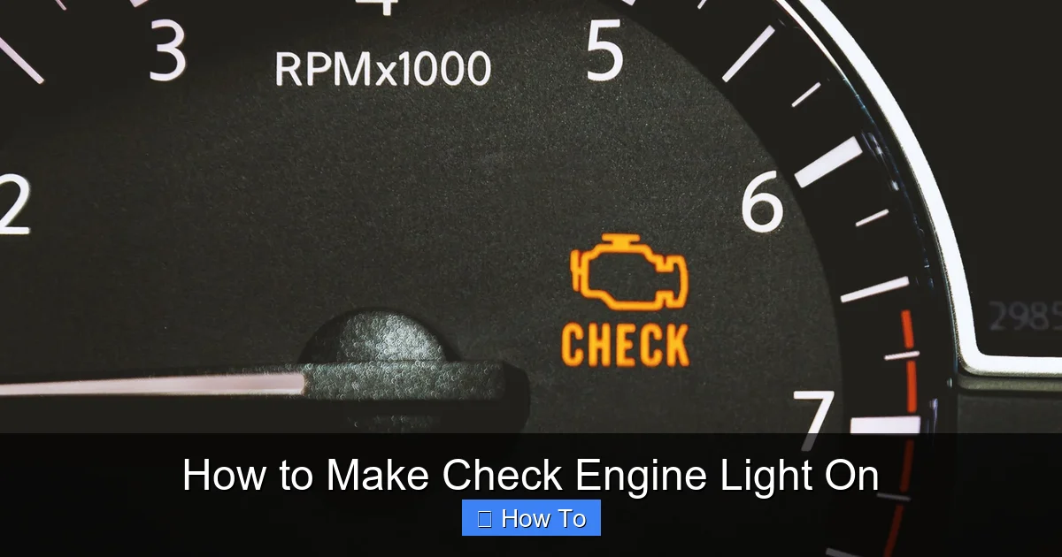 How to Make Check Engine Light On