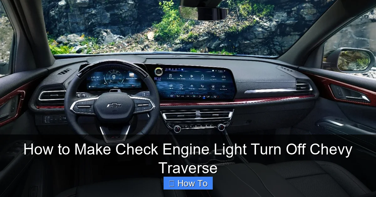 How to Make Check Engine Light Turn Off Chevy Traverse