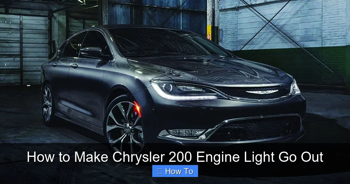 How to Make Chrysler 200 Engine Light Go Out