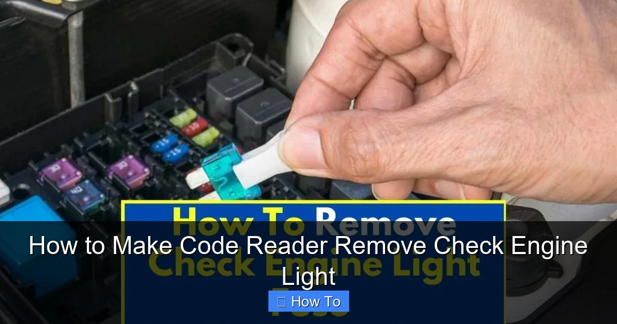 How to Make Code Reader Remove Check Engine Light