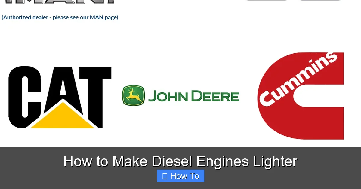 How to Make Diesel Engines Lighter