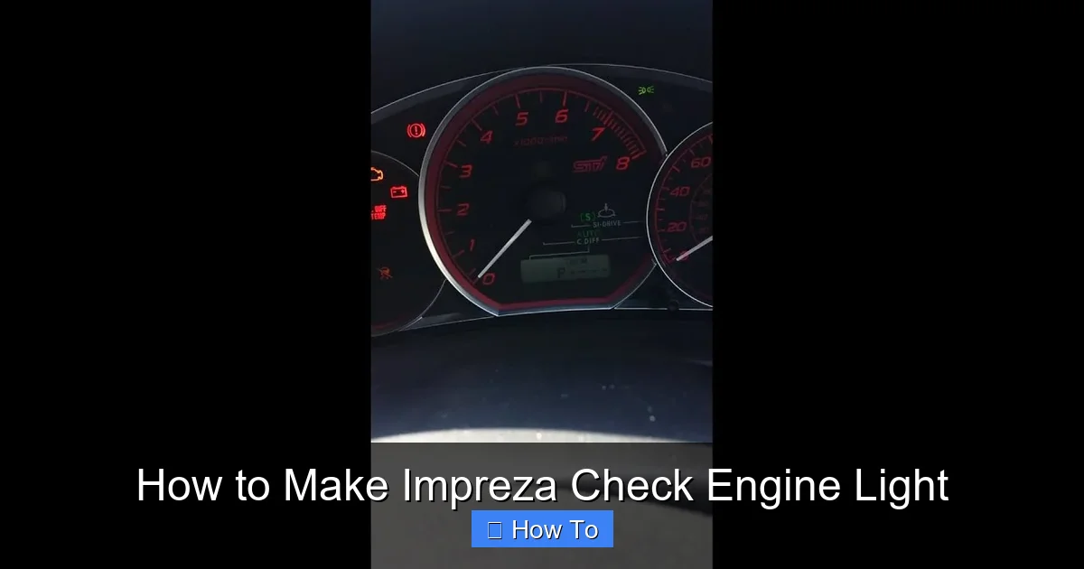 How to Make Impreza Check Engine Light