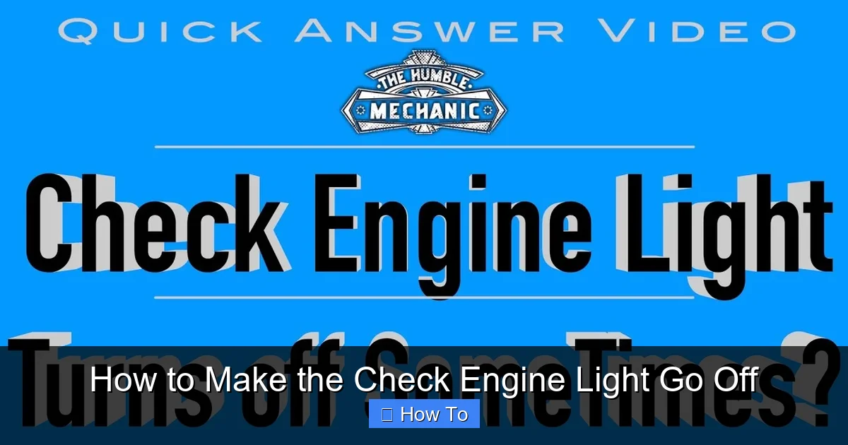 How to Make the Check Engine Light Go Off