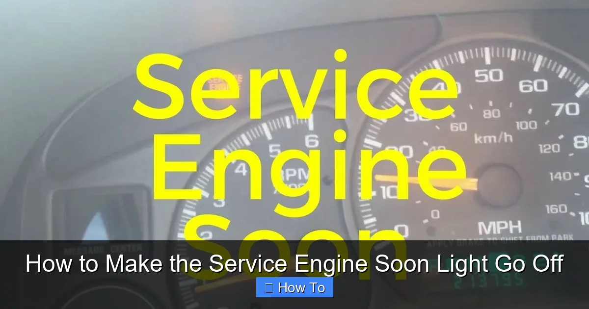 How to Make the Service Engine Soon Light Go Off