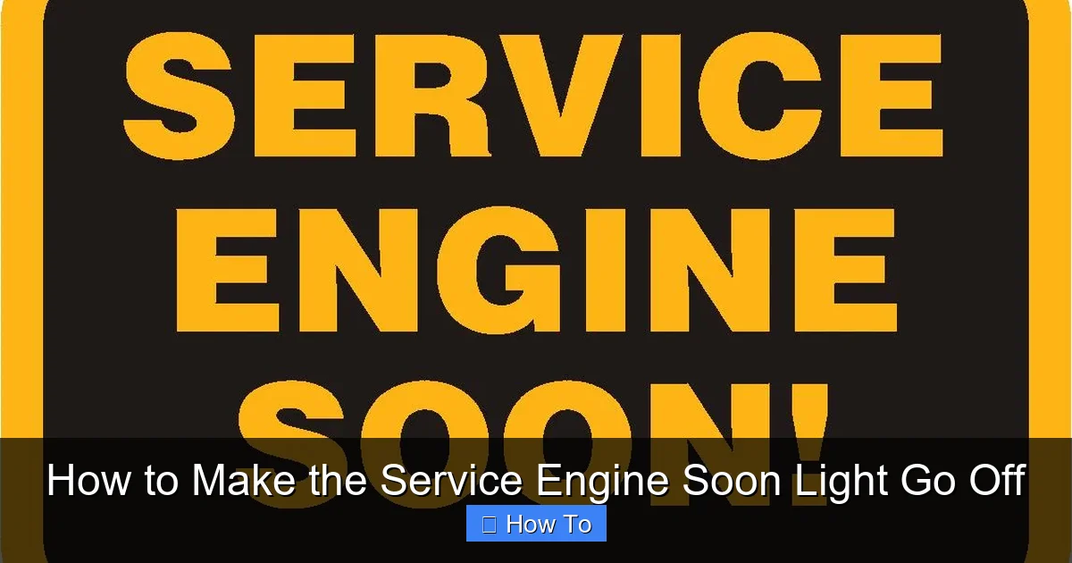 How to Make the Service Engine Soon Light Go Off