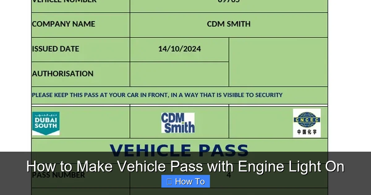 How to Make Vehicle Pass with Engine Light On