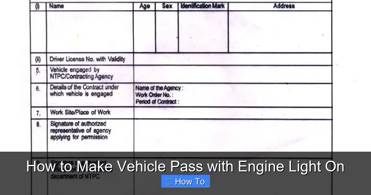 How to Make Vehicle Pass with Engine Light On