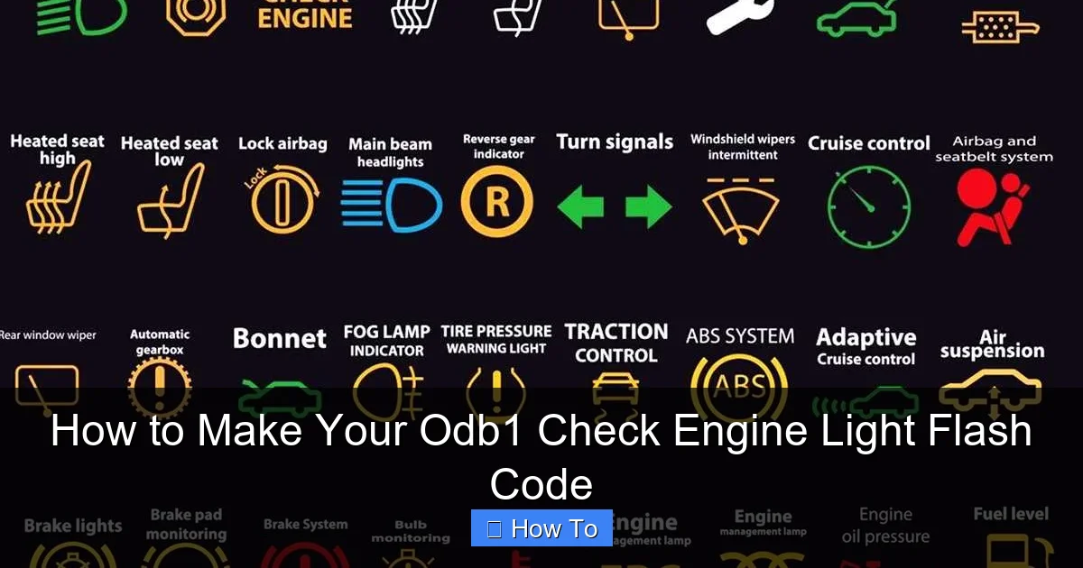How to Make Your Odb1 Check Engine Light Flash Code