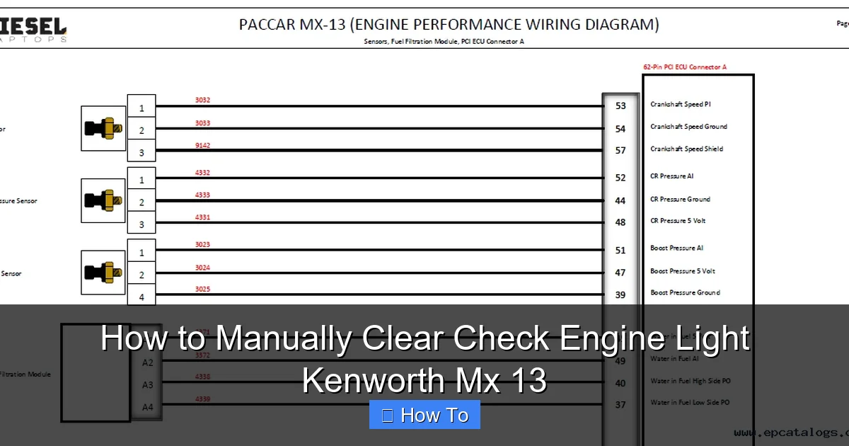 How to Manually Clear Check Engine Light Kenworth Mx 13