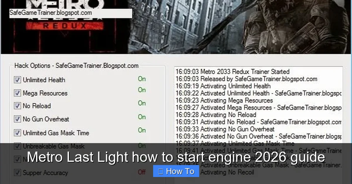 Metro Last Light how to start engine 2026 guide