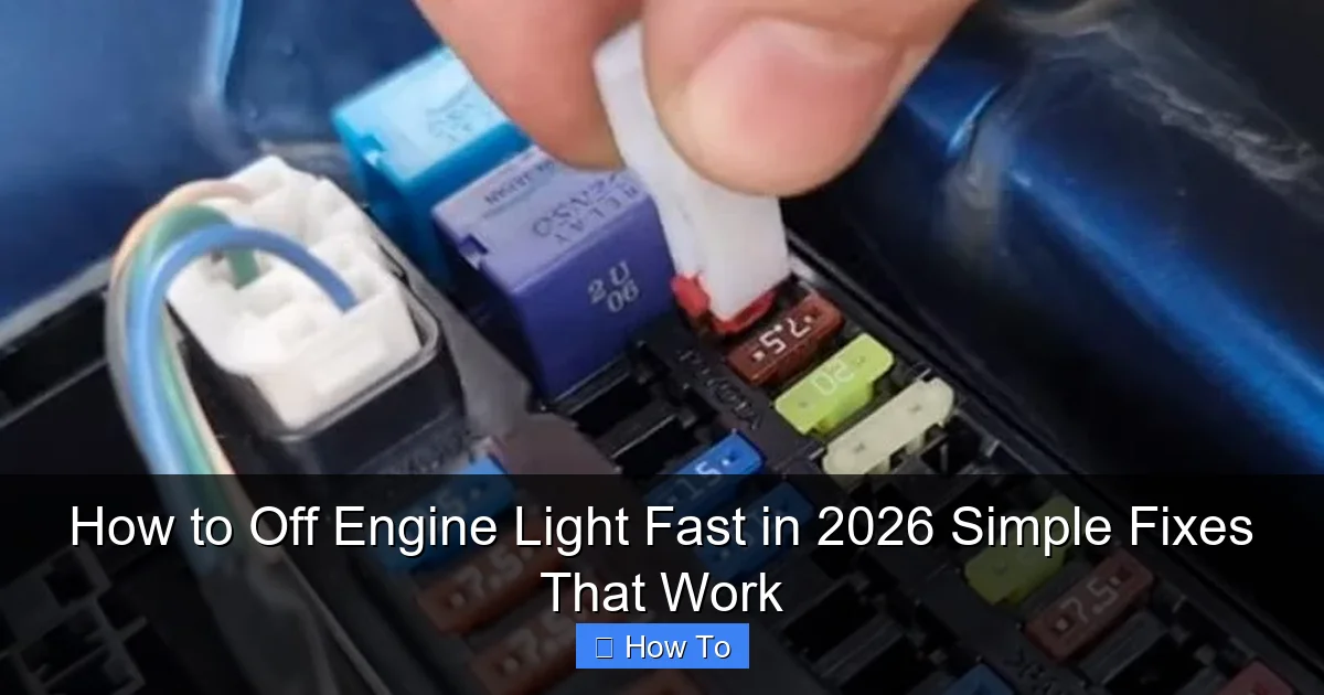 How to Off Engine Light Fast in 2026 Simple Fixes That Work