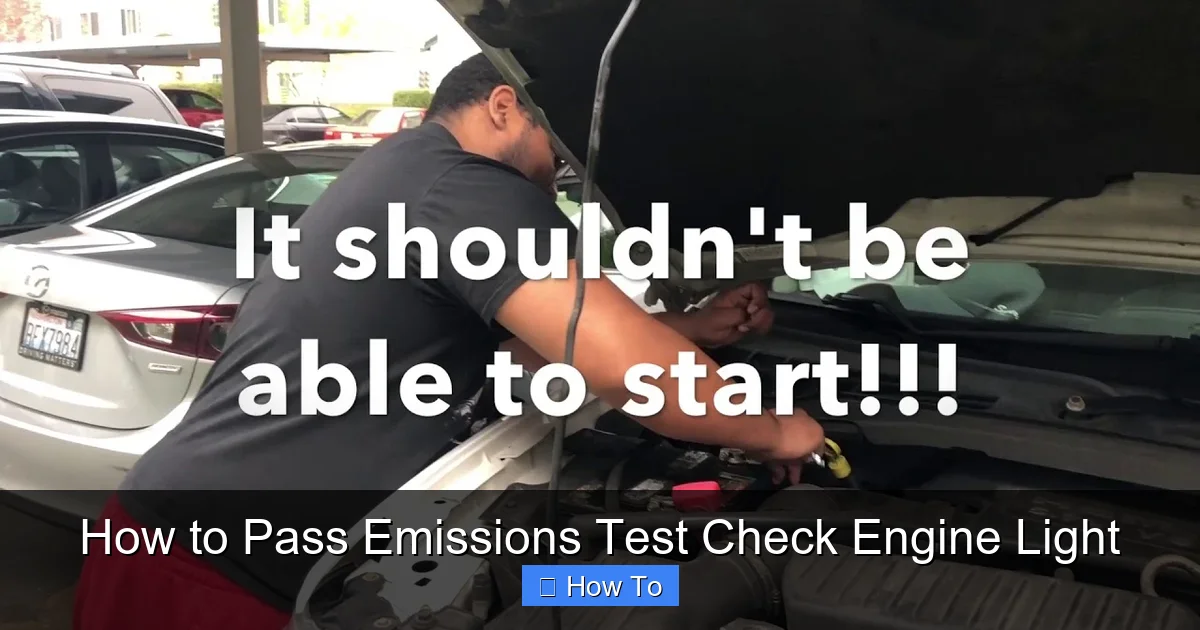 How to Pass Emissions Test Check Engine Light