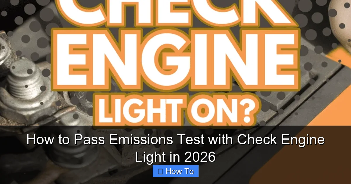 How to Pass Emissions Test with Check Engine Light in 2026