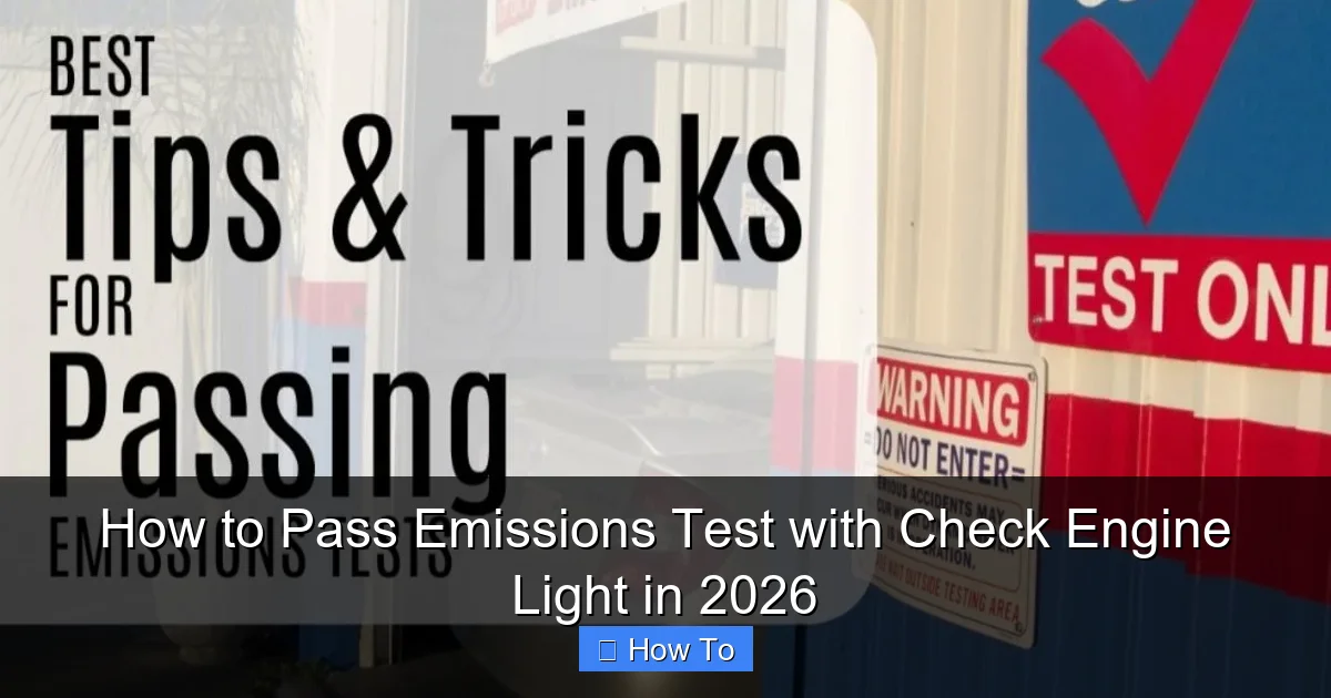 How to Pass Emissions Test with Check Engine Light in 2026