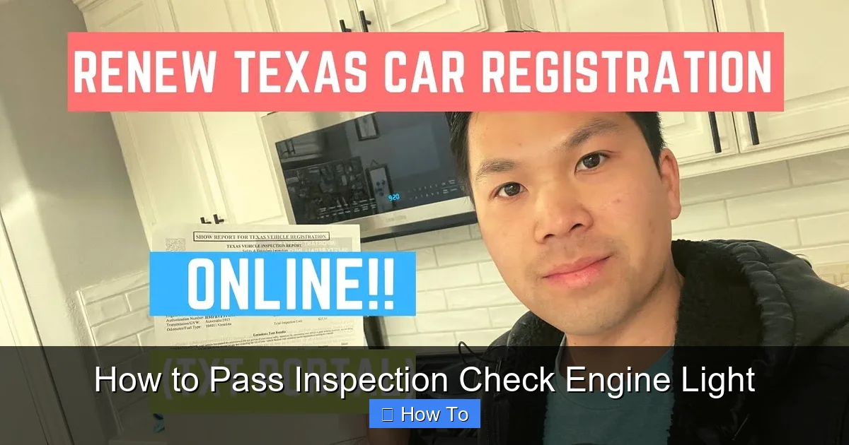 How to Pass Inspection Check Engine Light