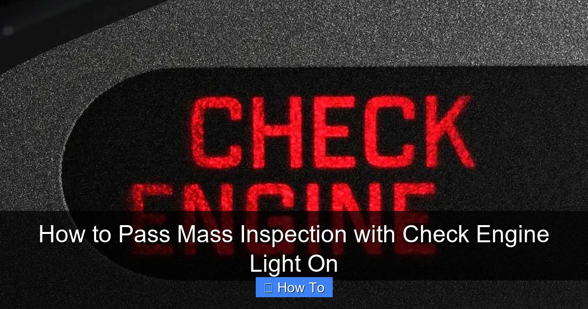 How to Pass Mass Inspection with Check Engine Light On