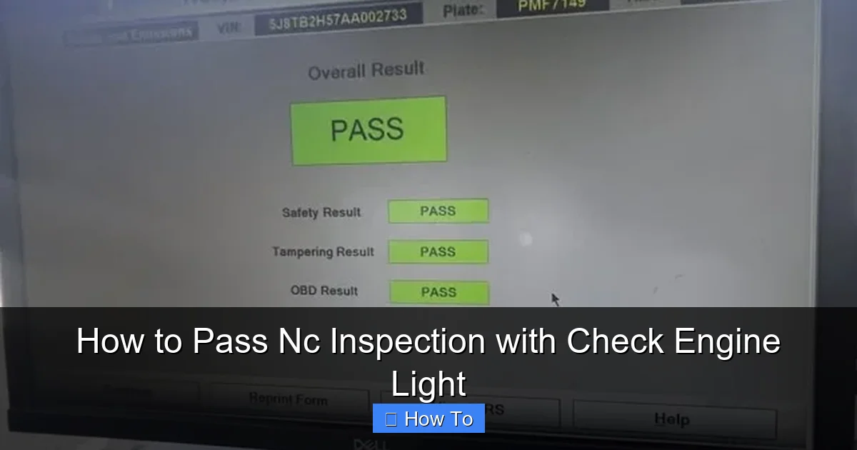 How to Pass Nc Inspection with Check Engine Light