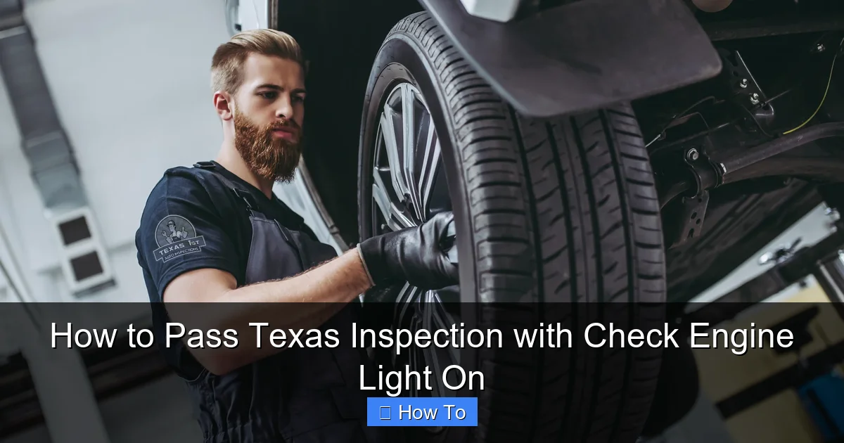 How to Pass Texas Inspection with Check Engine Light On