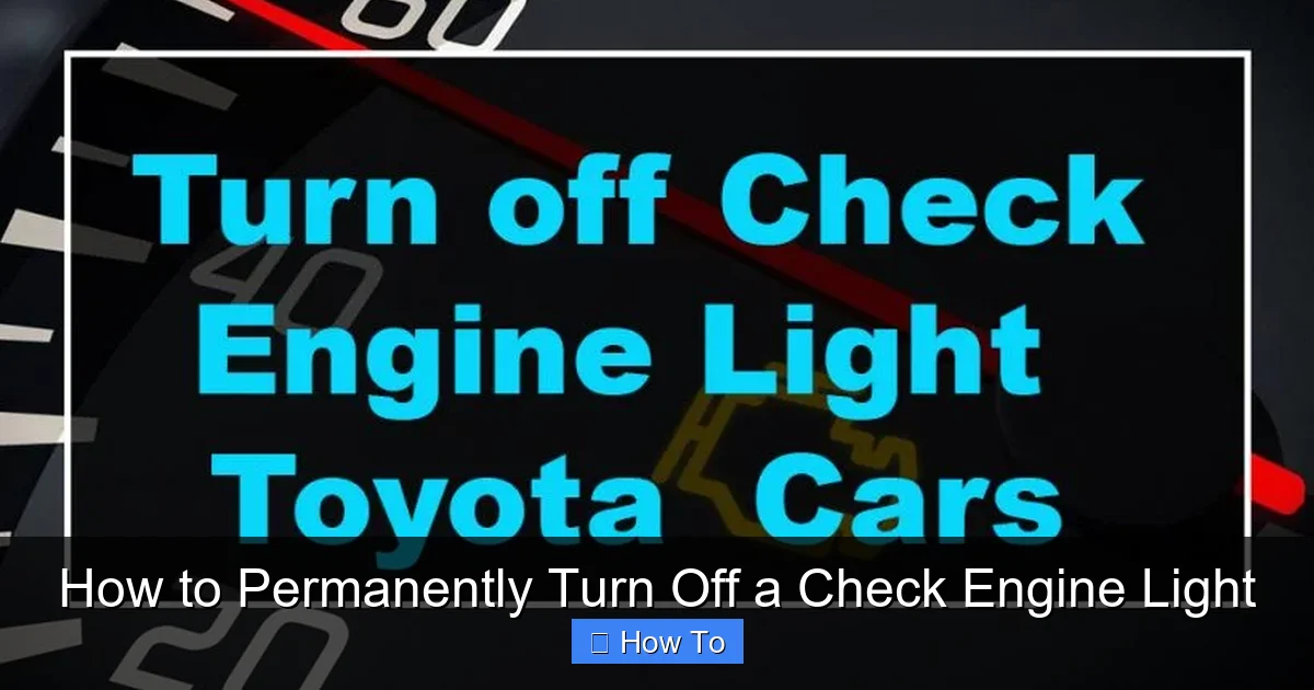 How to Permanently Turn Off a Check Engine Light