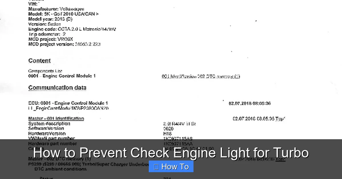 How to Prevent Check Engine Light for Turbo