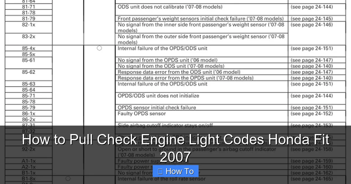 How to Pull Check Engine Light Codes Honda Fit 2007