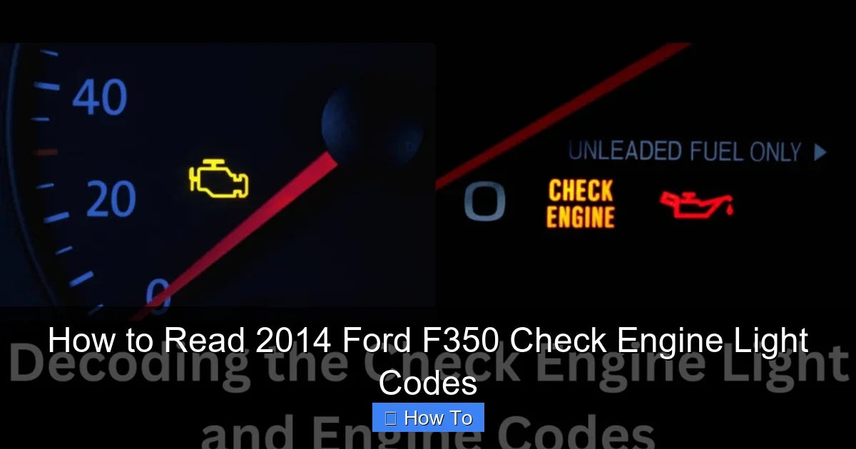How to Read 2014 Ford F350 Check Engine Light Codes