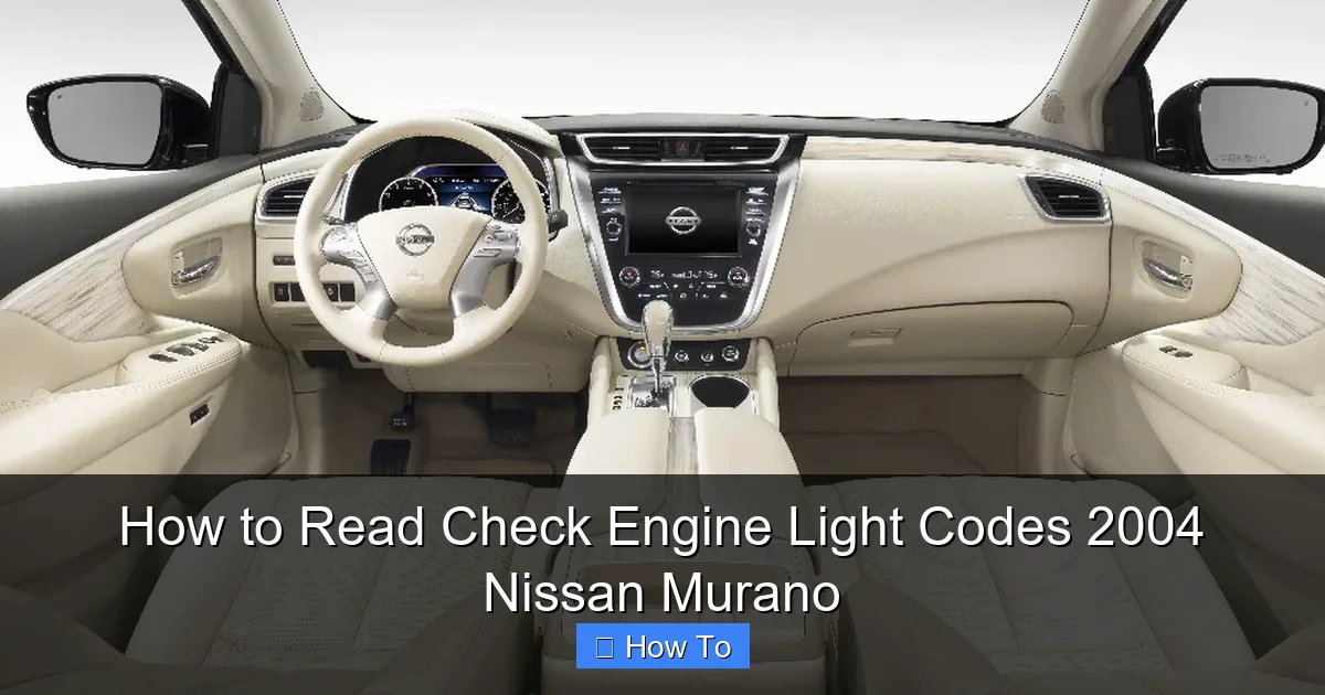 How to Read Check Engine Light Codes 2004 Nissan Murano