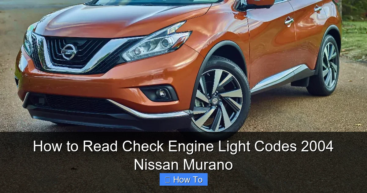 How to Read Check Engine Light Codes 2004 Nissan Murano