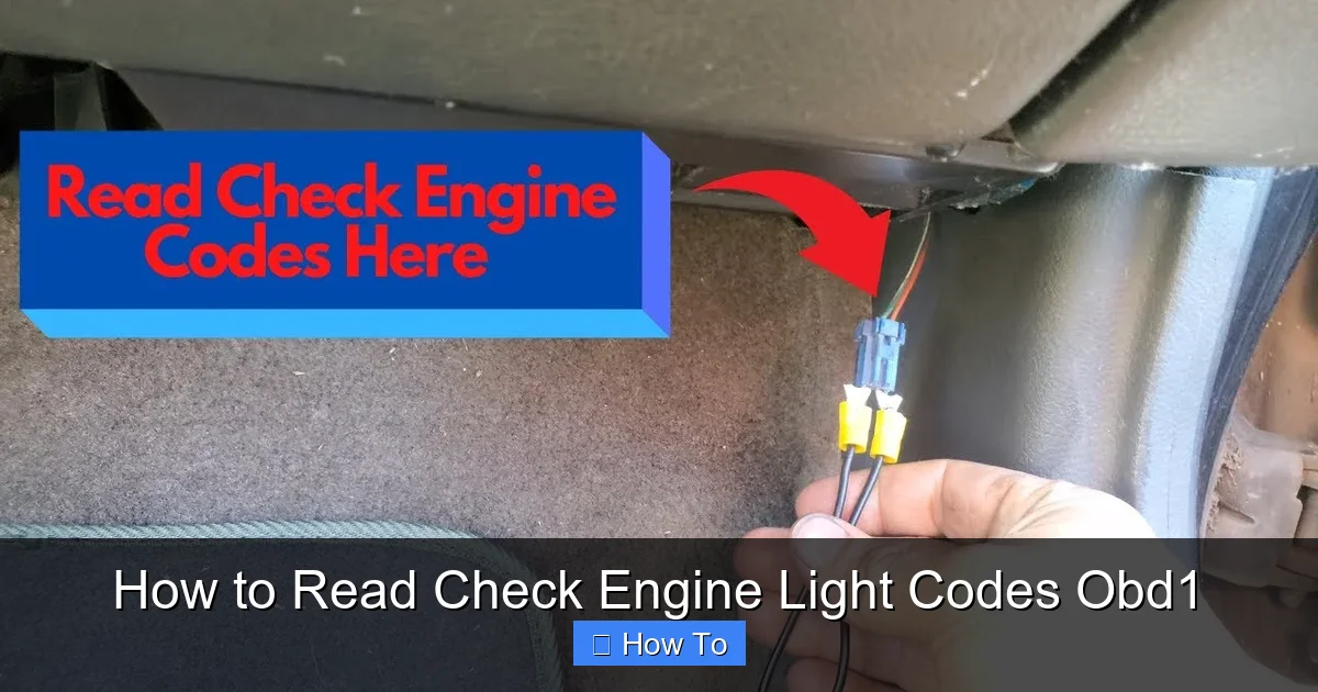How to Read Check Engine Light Codes Obd1