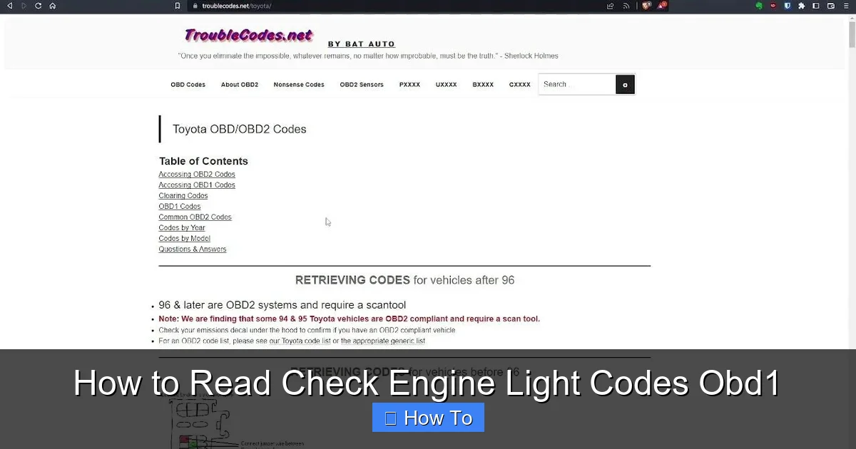 How to Read Check Engine Light Codes Obd1