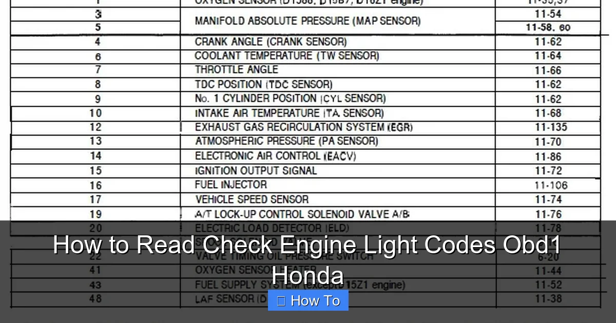 How to Read Check Engine Light Codes Obd1 Honda