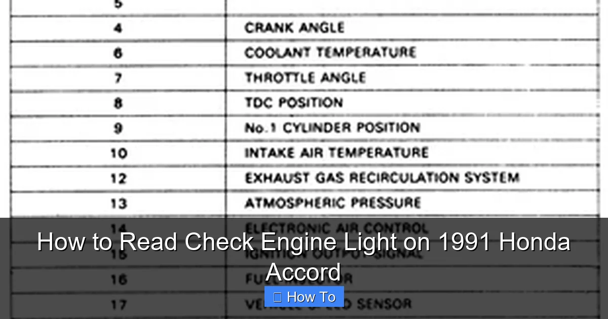 How to Read Check Engine Light on 1991 Honda Accord
