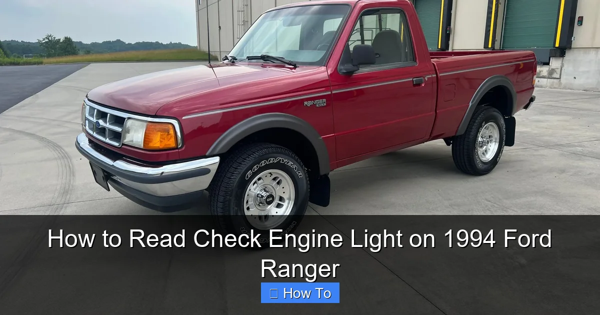 How to Read Check Engine Light on 1994 Ford Ranger