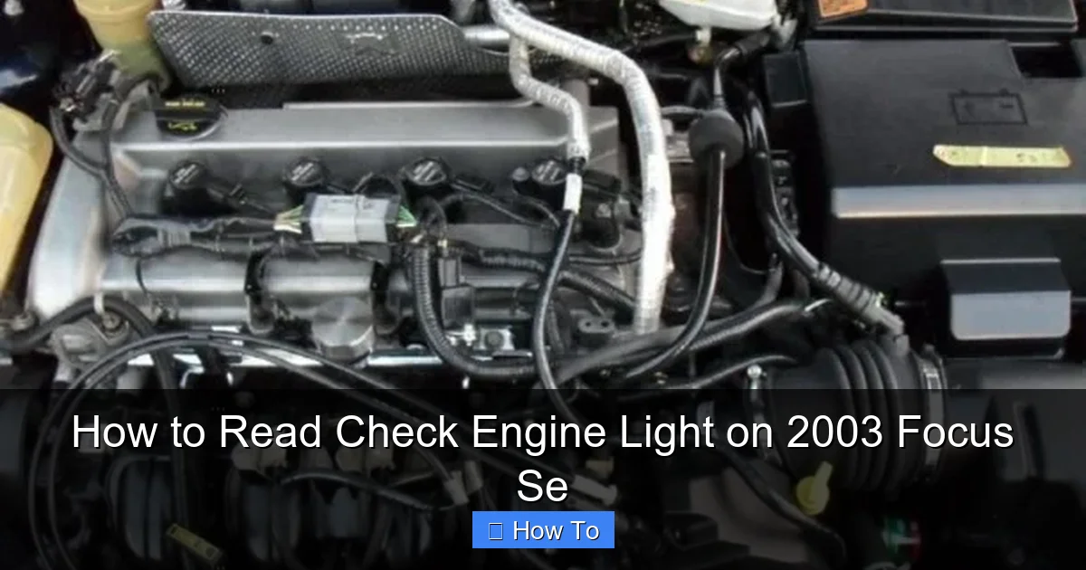 How to Read Check Engine Light on 2003 Focus Se