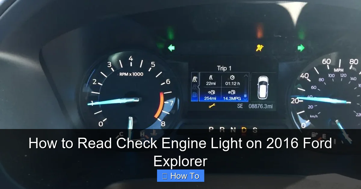 How to Read Check Engine Light on 2016 Ford Explorer
