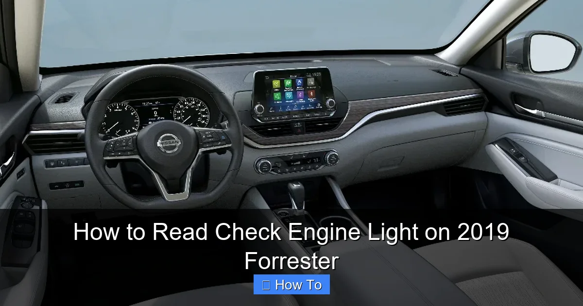 How to Read Check Engine Light on 2019 Forrester