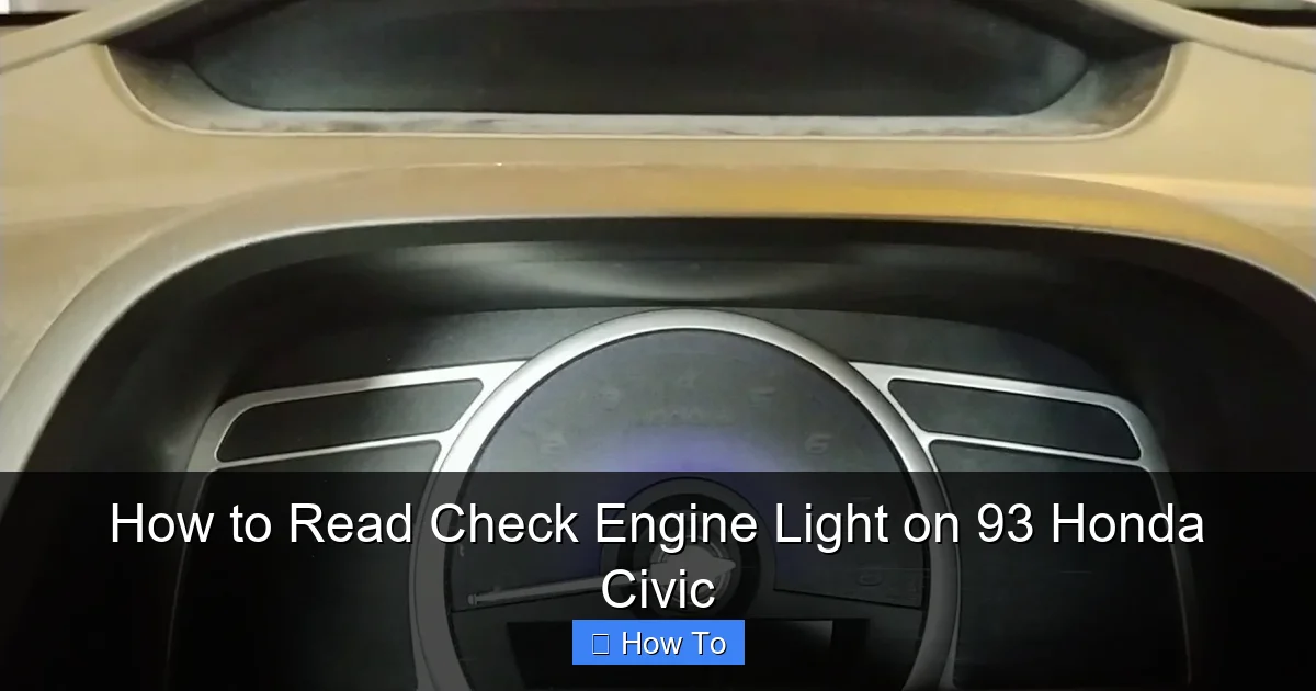How to Read Check Engine Light on 93 Honda Civic