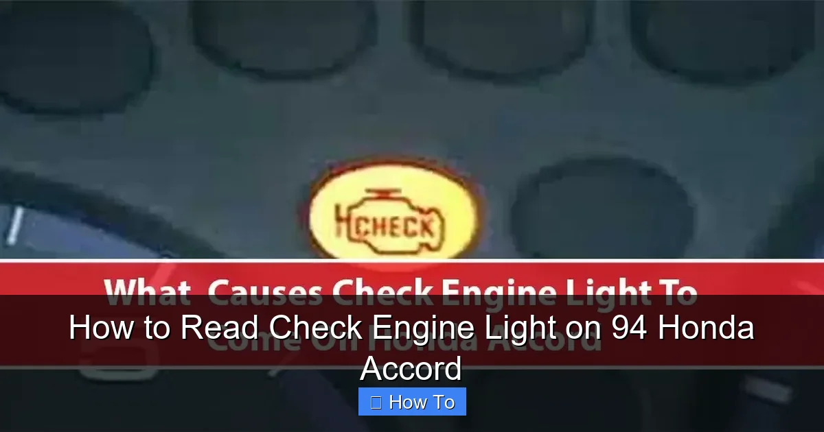 How to Read Check Engine Light on 94 Honda Accord