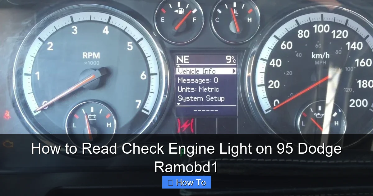 How to Read Check Engine Light on 95 Dodge Ramobd1