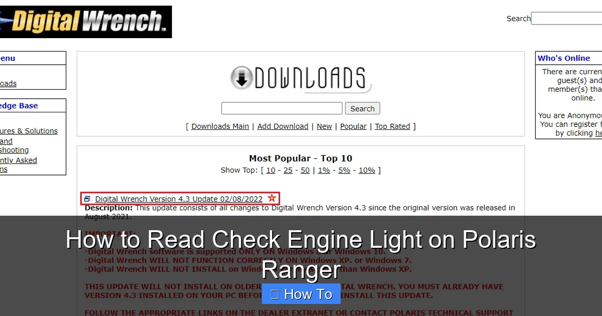 How to Read Check Engine Light on Polaris Ranger
