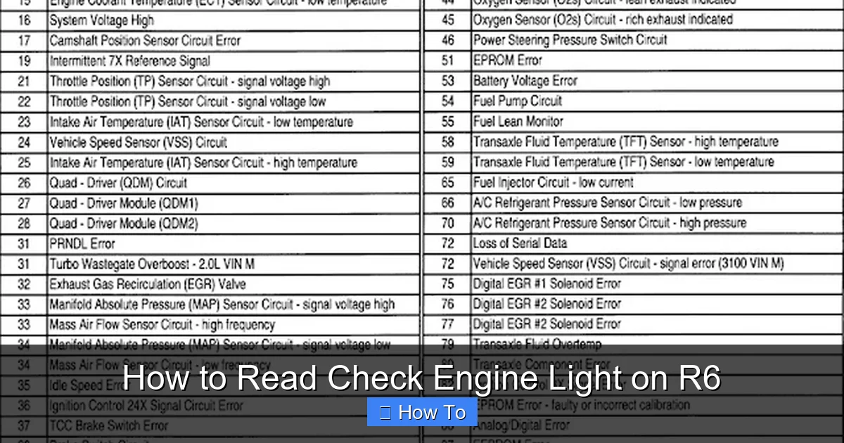 How to Read Check Engine Light on R6