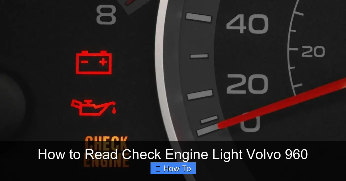 How to Read Check Engine Light Volvo 960