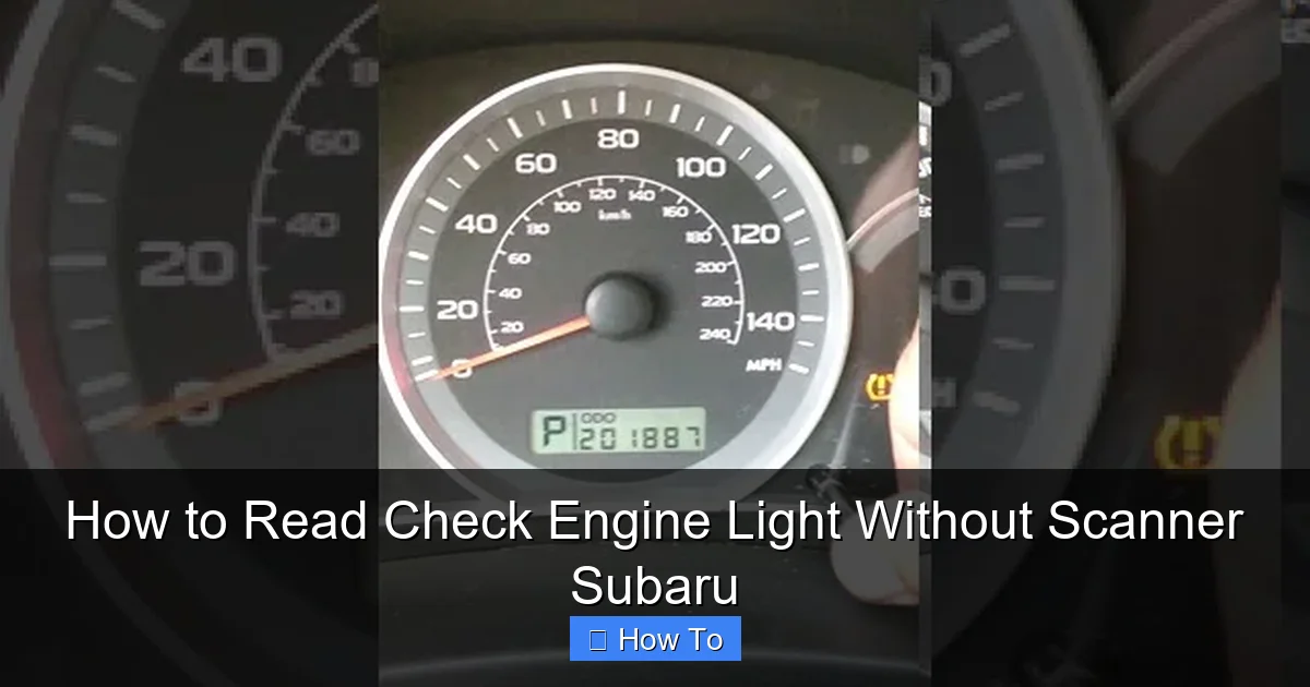 How to Read Check Engine Light Without Scanner Subaru