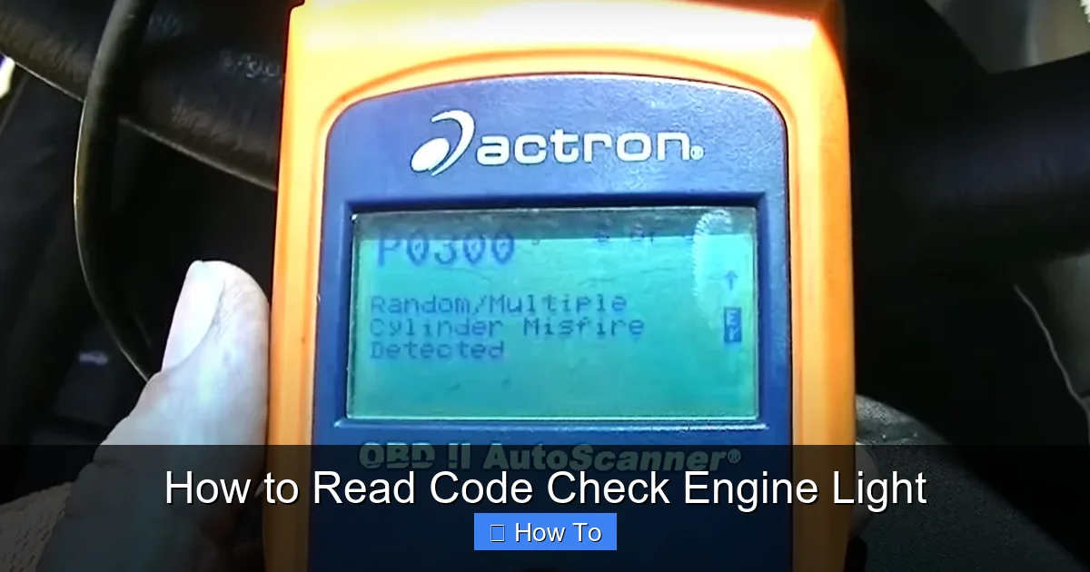 How to Read Code Check Engine Light