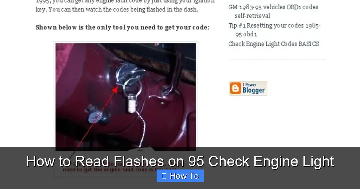 How to Read Flashes on 95 Check Engine Light